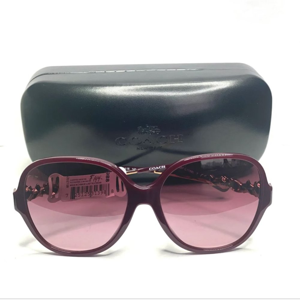 OXBLOOD BURGUNDY COACH SUNGLASSES